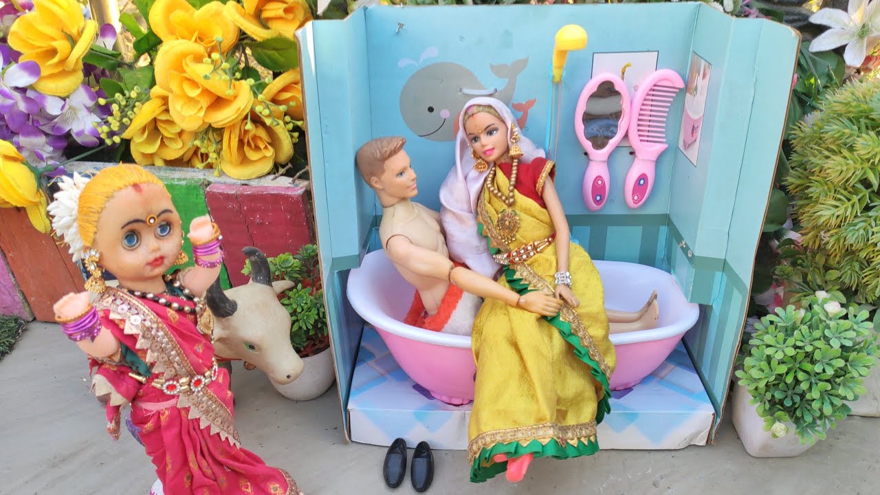 Barbie Doll All Day Routine In Indian Village/Radha Ki Kahani Part -555/Barbie Doll Bedtime Story||
