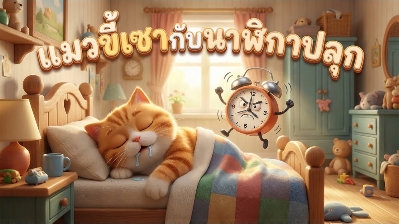 นิทานก่อนนอนสอนใจ l แมวขี้เซากับนาฬิกาปลุก ฟังสบายอบอุ่น