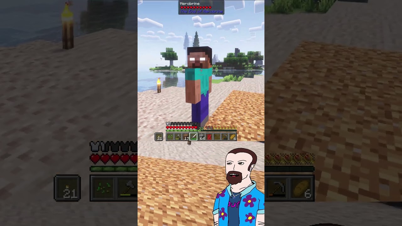 Headphone warning, I scream like a B*tch #minecraft #herobrine