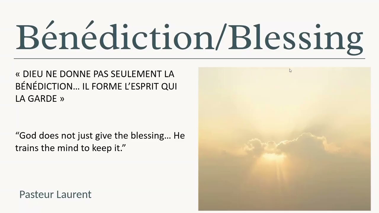 DIEU NE DONNE PAS SEULEMENT LA BÉNÉDICTION… IL FORME L’ESPRIT QUI LA GARDE.