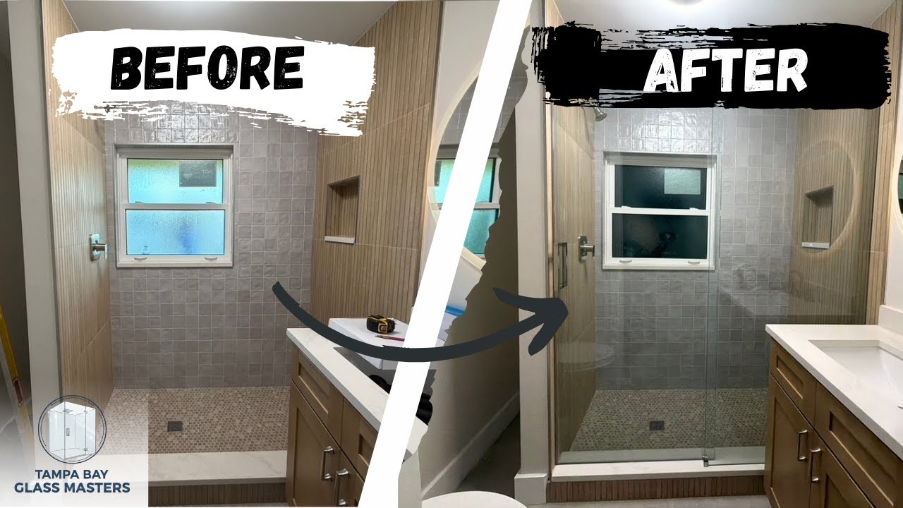 Installing a Custom Barn Door Slider Style Frameless Shower Enclosure in St. Petersburg, Florida