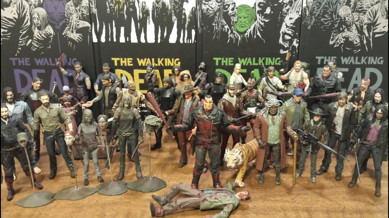Complete collection of the walking dead comic action figures!  (HD)