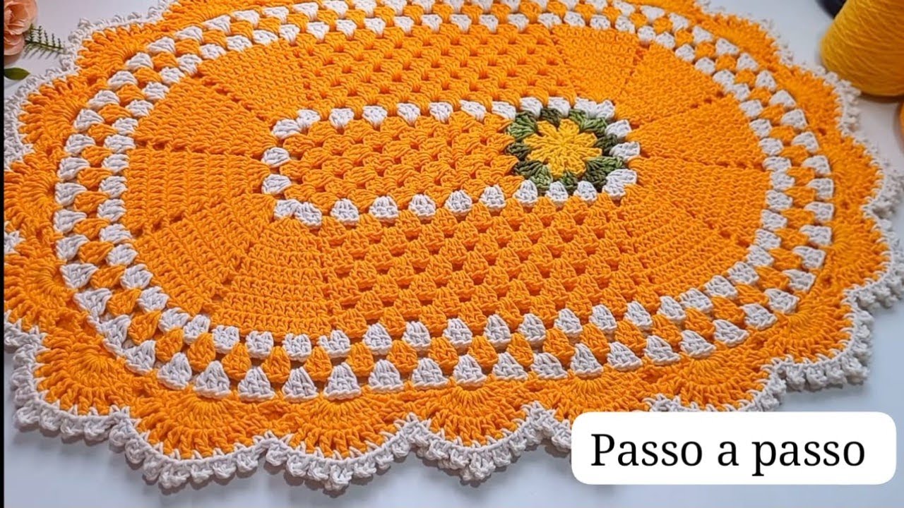 Tapete com a base sussesso do momento!Com uma  🌼 flor ( Passo a Passo)