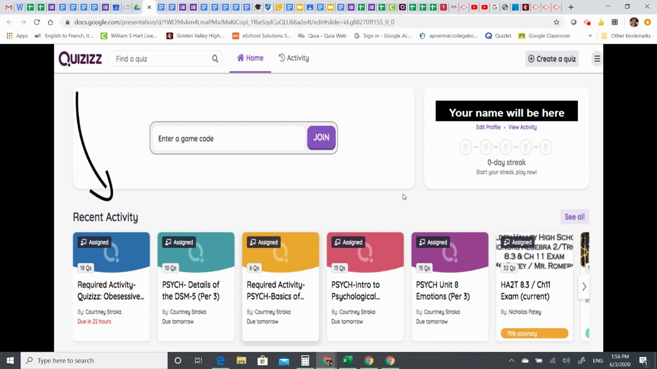 How to see what you have done and your scores in Quizizz