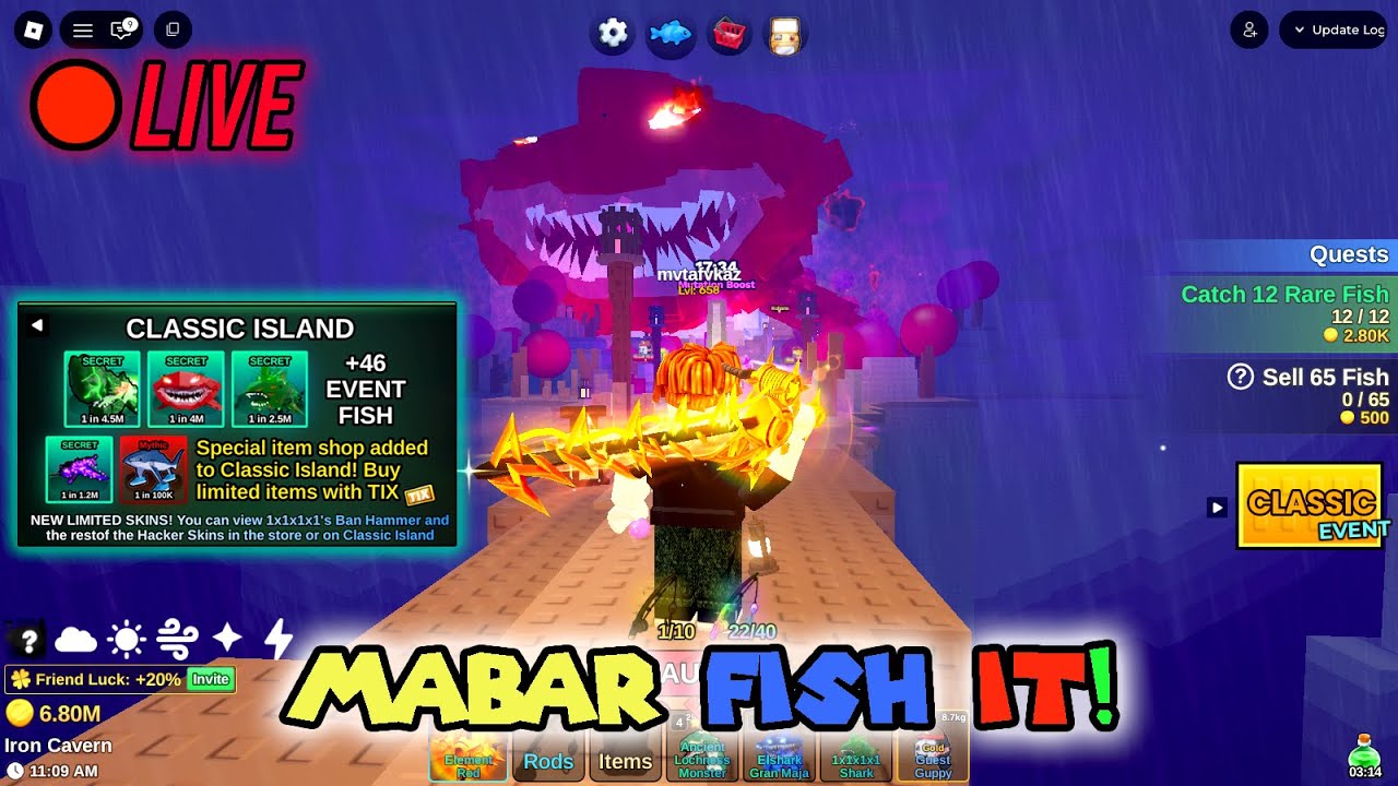 🔥 "MABAR FISH IT! EVENT CLASSIC BARU + BERBURU ELETRO MAJA! #3 🎣🔥" | Roblox Live Indonesia 