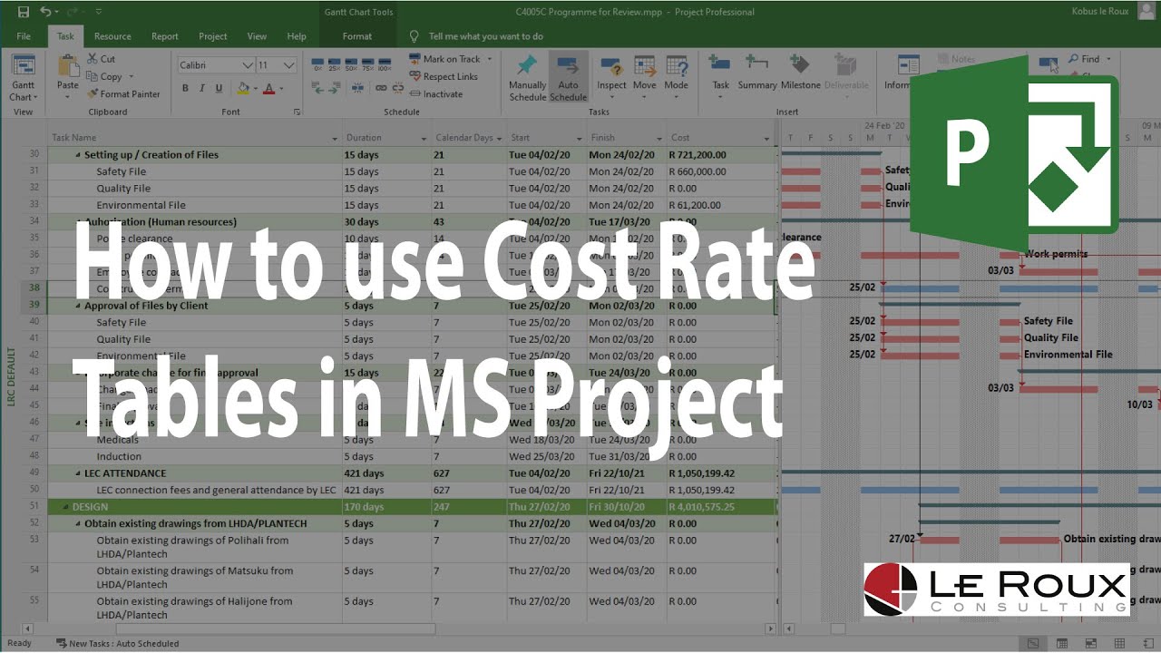 Как использовать таблицы цен в MS Project