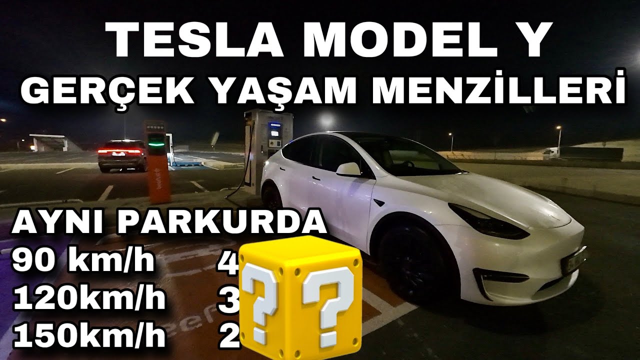 Tesla Model Y Otoban hızlarında menzil değerleri.  90-120-150 hızlardaki menziller #işbirliği