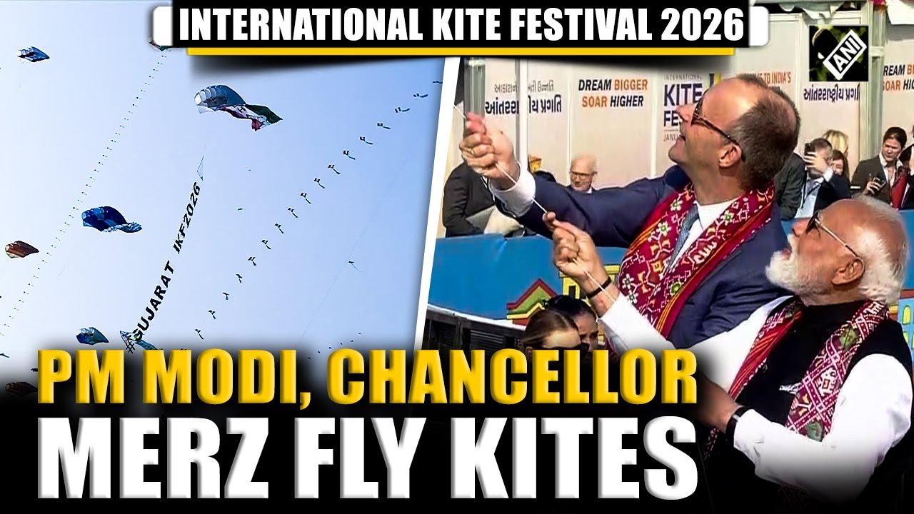 PM Modi, German Chancellor Friedrich Merz participate in International Kite Festival in Ahmedabad