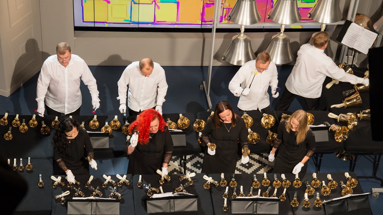 Arsis handbell ensemble playing Estonian folk song in TV