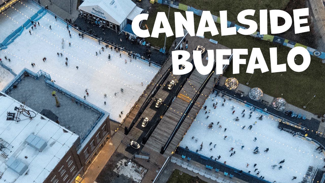 CANALSIDE ICE SKATING BUFFALO NY - DJI Mini 2 Drone Video - GoPro Hero 8 - Adobe Premiere Pro - 716