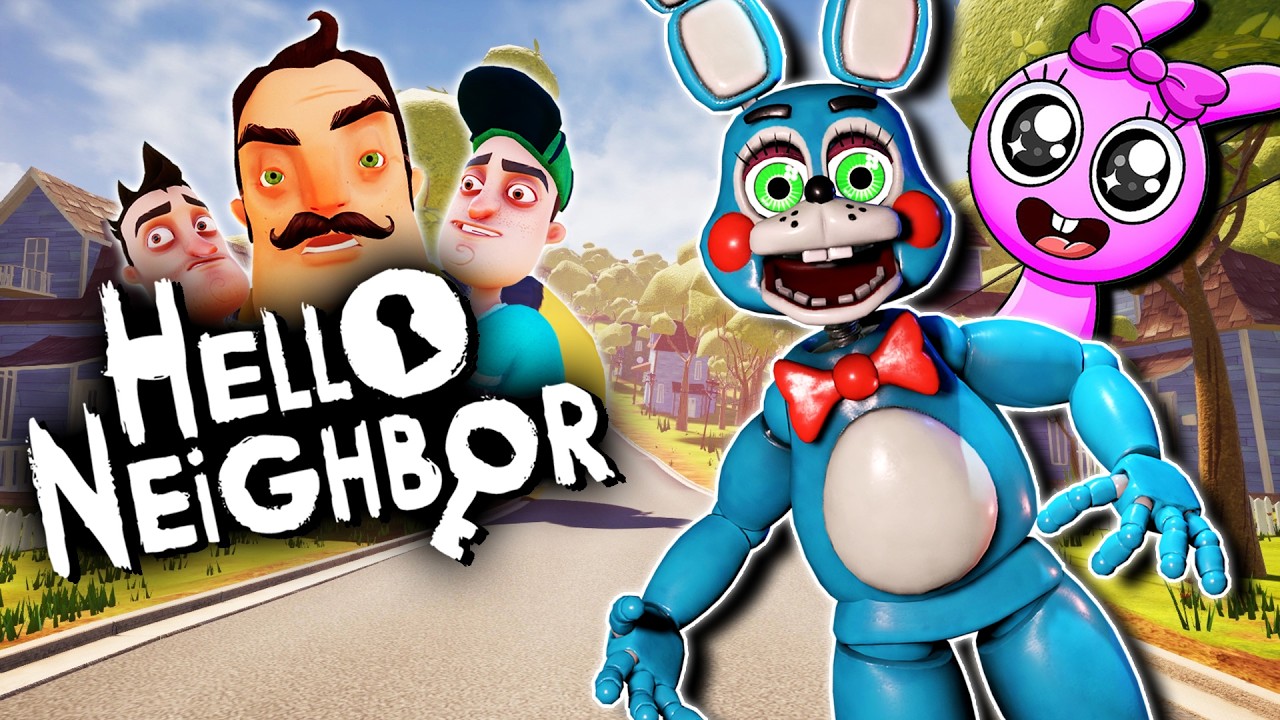 BABY PINKI SPRUNKI vs FNAF TOY BONNIE NEIGHBOR #helloneighbor #helloneighbormods