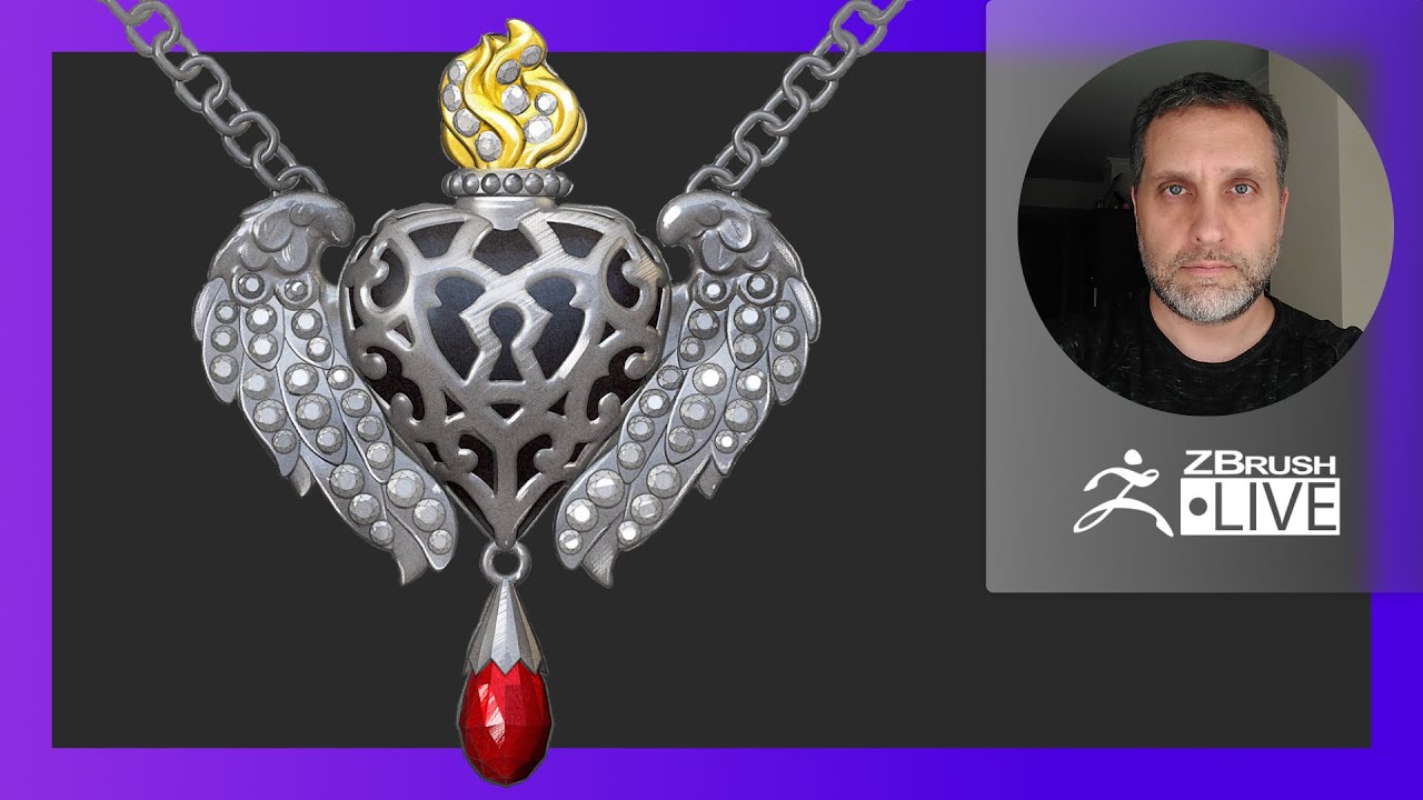 Sculpting Organic Jewelry Designs with ZBrush: Sacred Heart Pendant - Nacho Riesco Gostanza