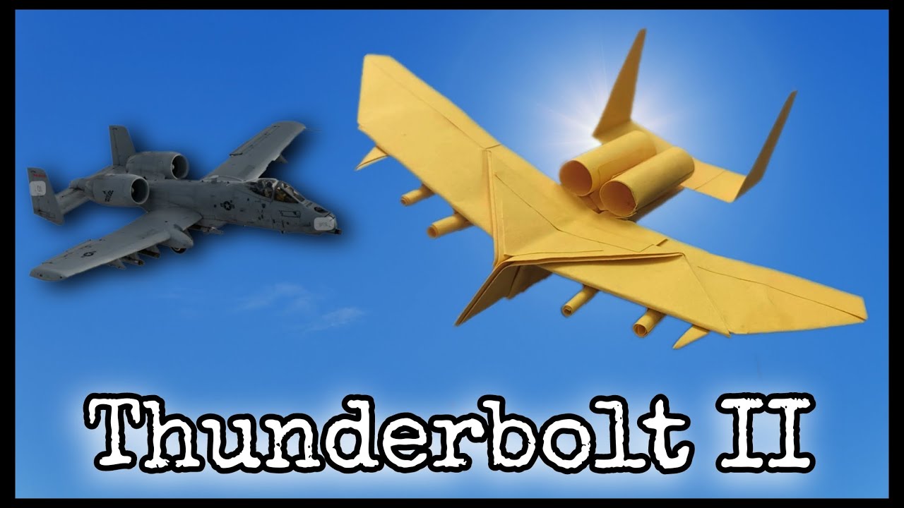 Como hacer un avión de papel caza de combate A-10 THUNDERBOLT II . @AvionesDePapelPeluso