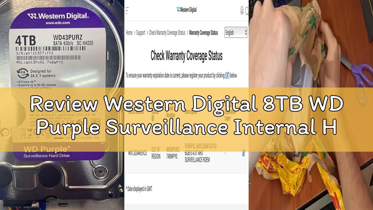 Review Western Digital 8TB WD Purple Surveillance Internal Hard Drive HDD - SATA 6 Gb/s, 256 MB Cach