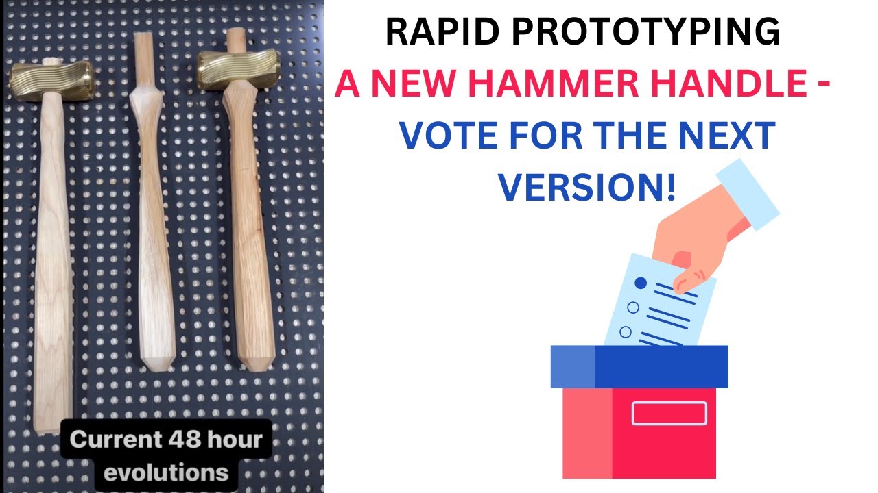 Rapid prototyping a new handle for our 16oz twisted pentagon hammer head