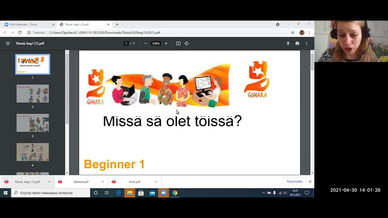 Missä sä olet töissä? (Beginner 1-2)