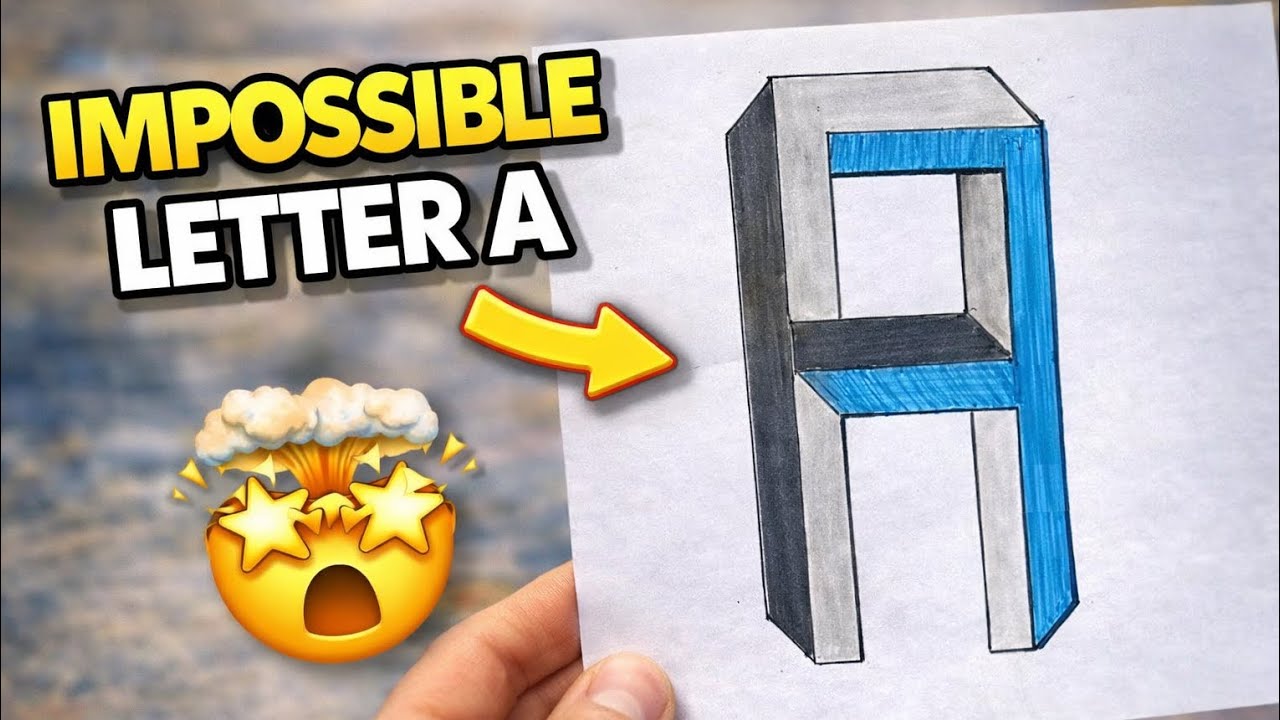 How to Draw an Impossible 3D Letter A | Optical Illusion Trick Art Tutorial