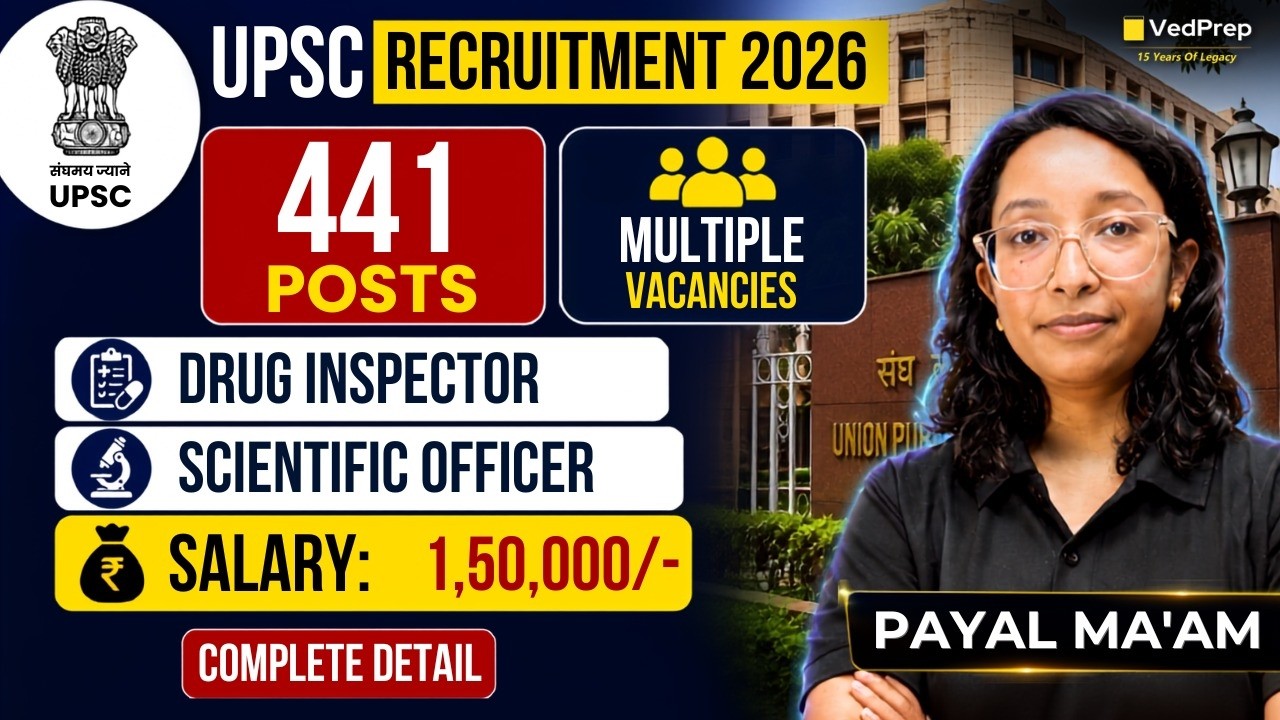 UPSC Recruitment 2026 🚨 441 Posts | Drug Inspector, Scientific Officer & More | Salary Up to ₹1.5 L