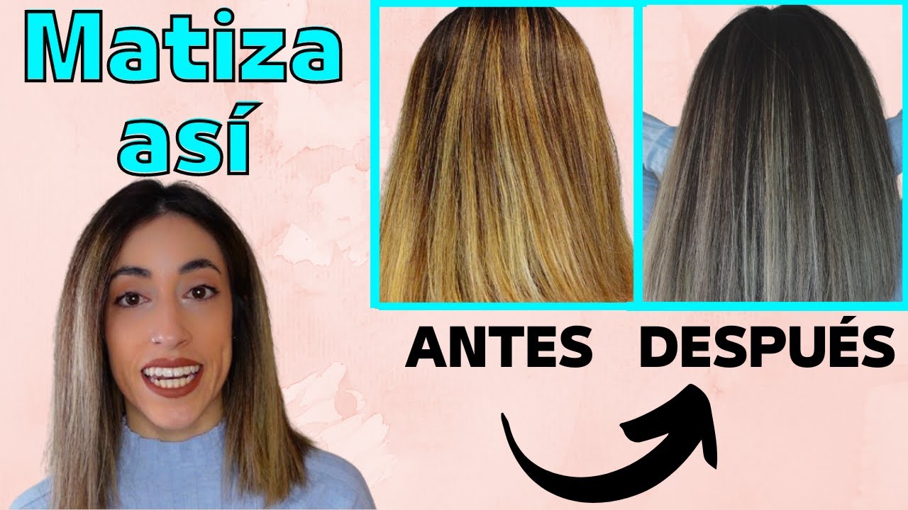 MATIZA tu cabello con CHAMP&Uacute; y MASCARILLA!! Elimina el reflejo AMARILLO Y NARANJA ✅
