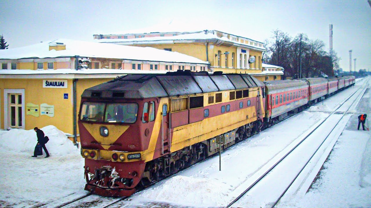 Lithuanian TEP70 | Regional train from Vilnius to Klaipeda in Šiauliai 🇱🇹 | 2010