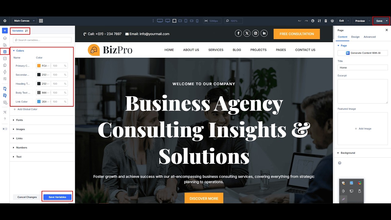 How to Change Colors Globally in BizPro Divi Child Theme | Divi Tutorial