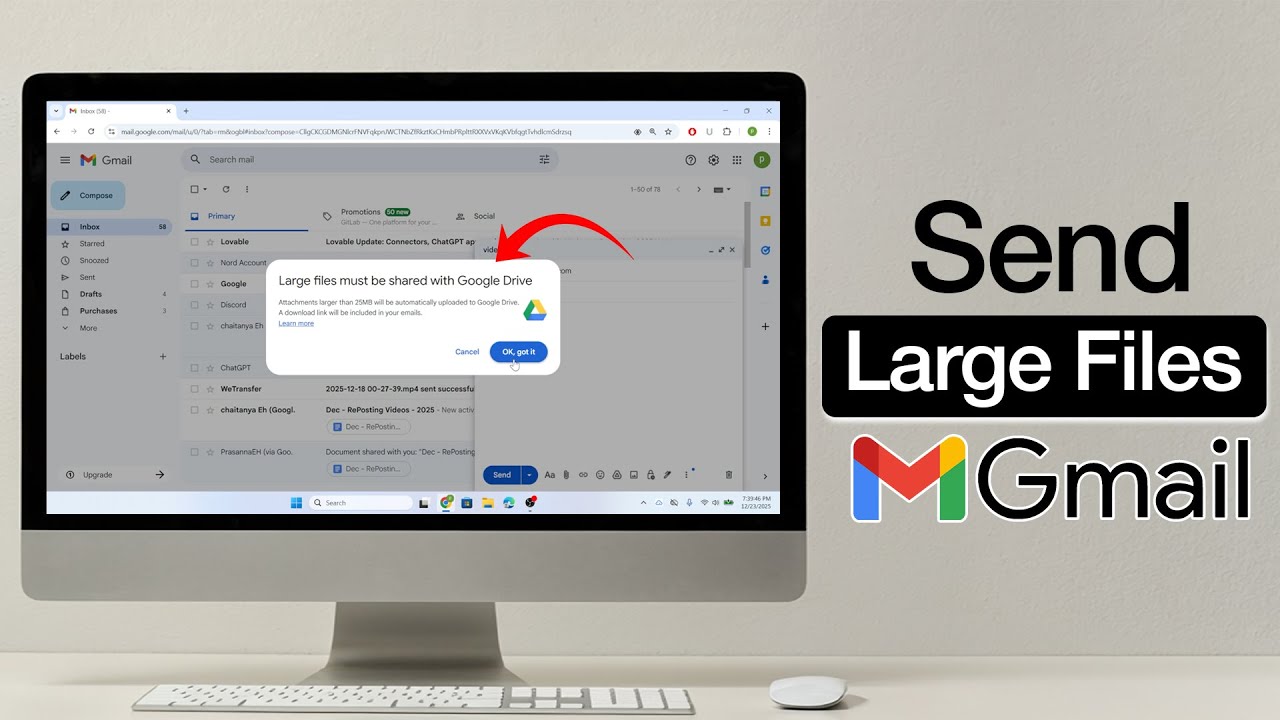 Как отправлять большие файлы через Gmail в 2026 году?