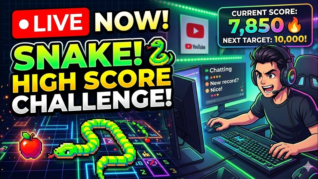 🐍 Snake Game Live | Can I Beat My High Score? 😱