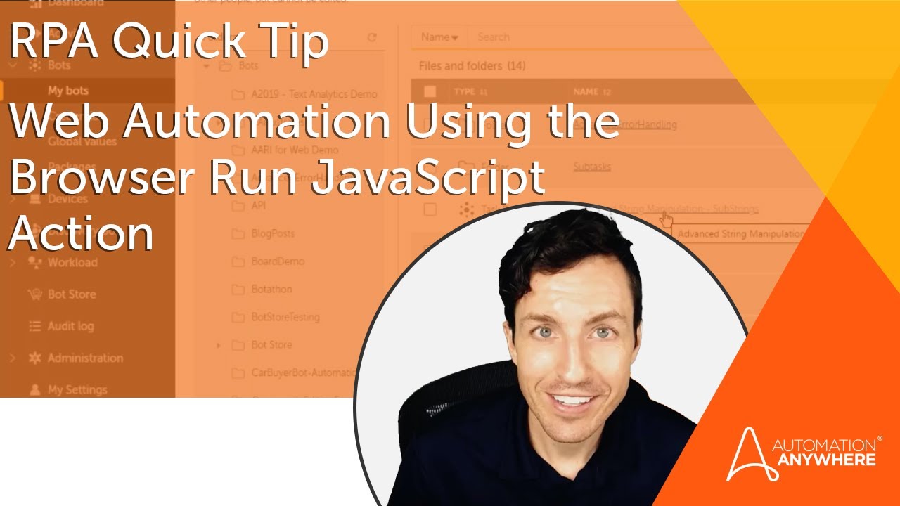 RPA QuickTip: Web Automation Using the Browser Run JavaScript Action