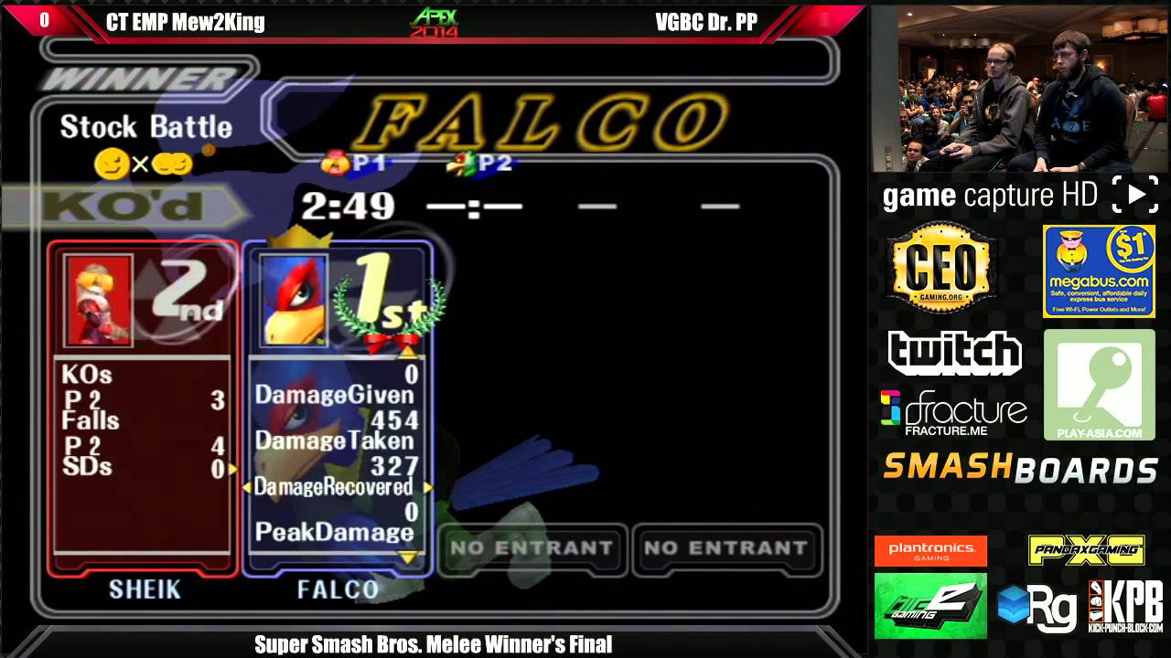 Super Smash Bros Melee Winner's Final CT EMP Mew2King vs VGBC Dr PP  - Apex 2014 Tournament