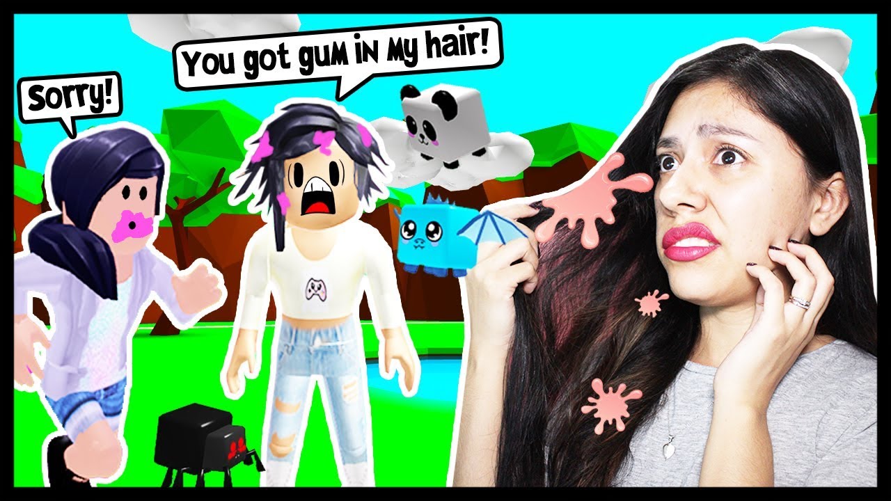 SHE GOT GUM IN MY HAIR! - Roblox Roleplay - Bubble Gum Simulator