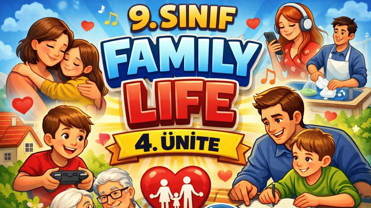 İNGİLİZCE 9. SINIF 4. ÜNİTE - FAMILY LIFE I YENİ MÜFREDAT