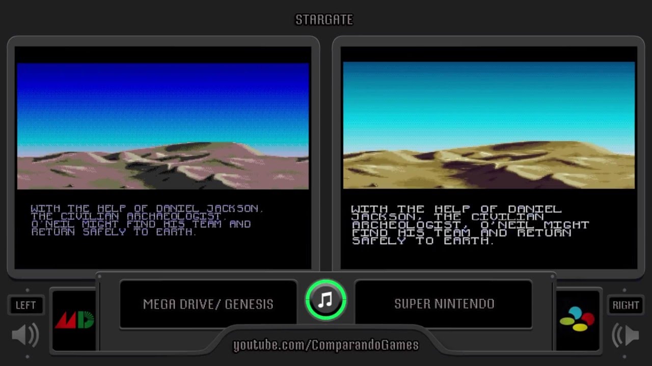 Stargate (Sega Genesis vs Snes) Side by Side Comparison