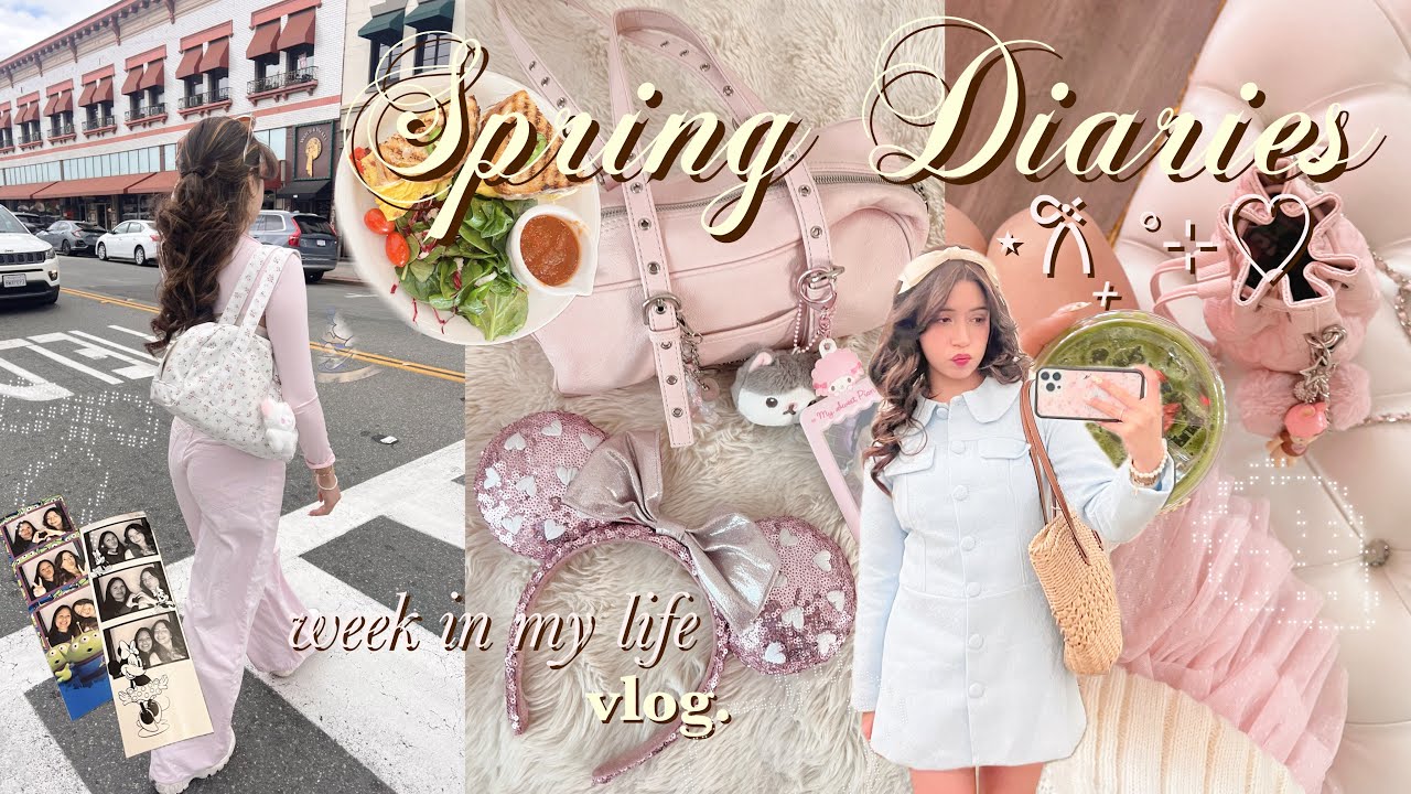 ✿˚₊‧dreamy spring days VLOG 🎀👼🏻 vintage disney day, girly brunch, minecraft movie & shopping diaries