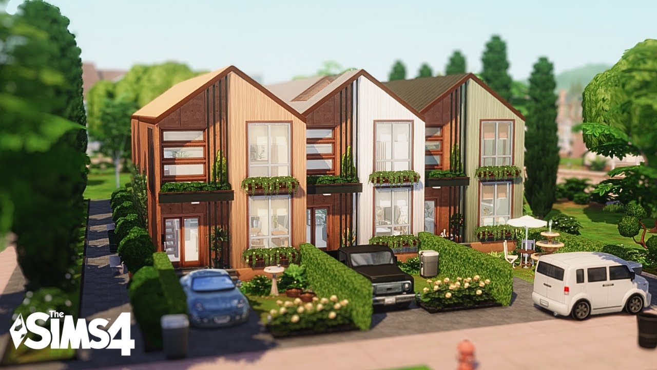BASE GAME Townhouses for Rent 🏘️ | The Sims 4 Stop Motion Build | No CC