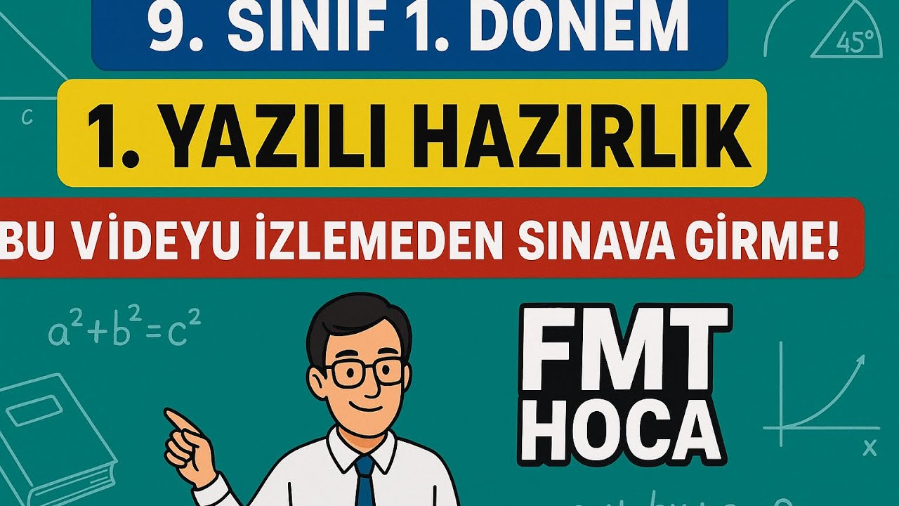 9  SINIF MATEMATİK 1  DÖNEM 1  YAZILI SINAV HAZIRLIK DERS1