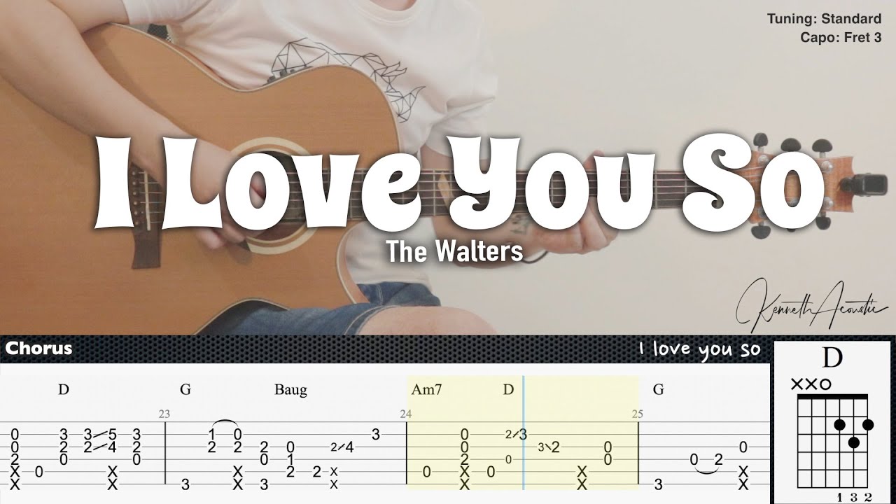I Love You So - The Walters | Fingerstyle Guitar | TAB + Chords + Lyrics