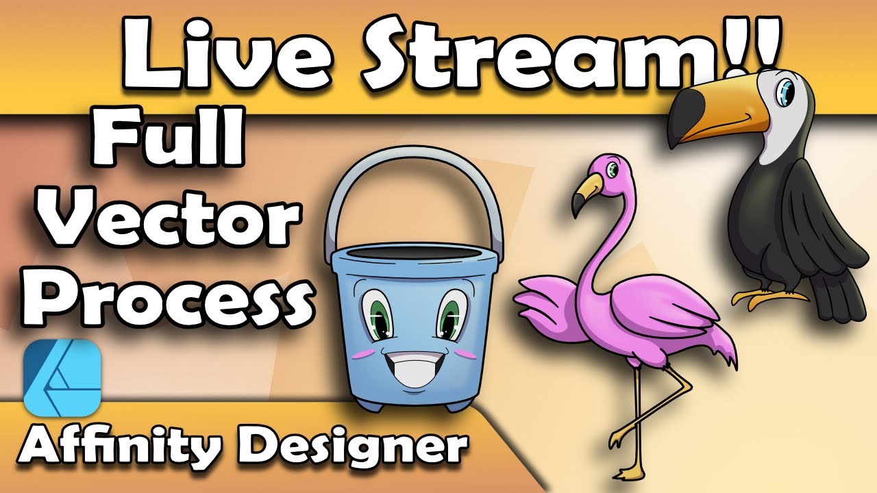 Creating Vector Character Art in Affinity Designer - Full Process Stream -10 4 24
