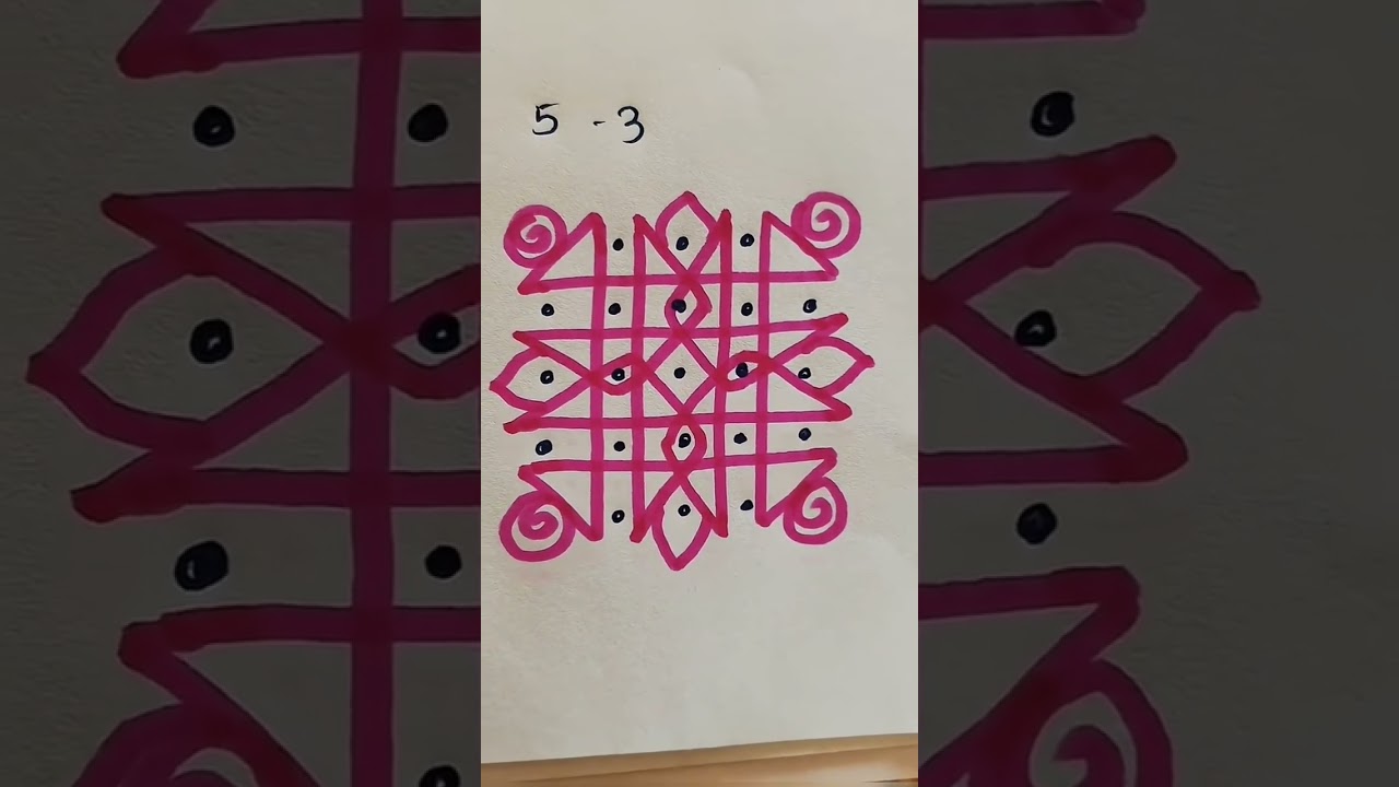 5 Dots Rangoli Designs #rangolitutorials #rangoli #rangolidesigns #shorts #shortsfeed 