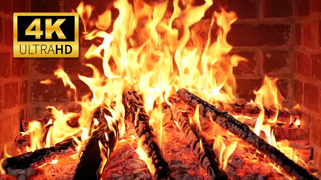 🔥 Cozy Fireplace 4K (12 HOURS) – Real Crackling Fire Sounds | Warm Fireplace Ambience