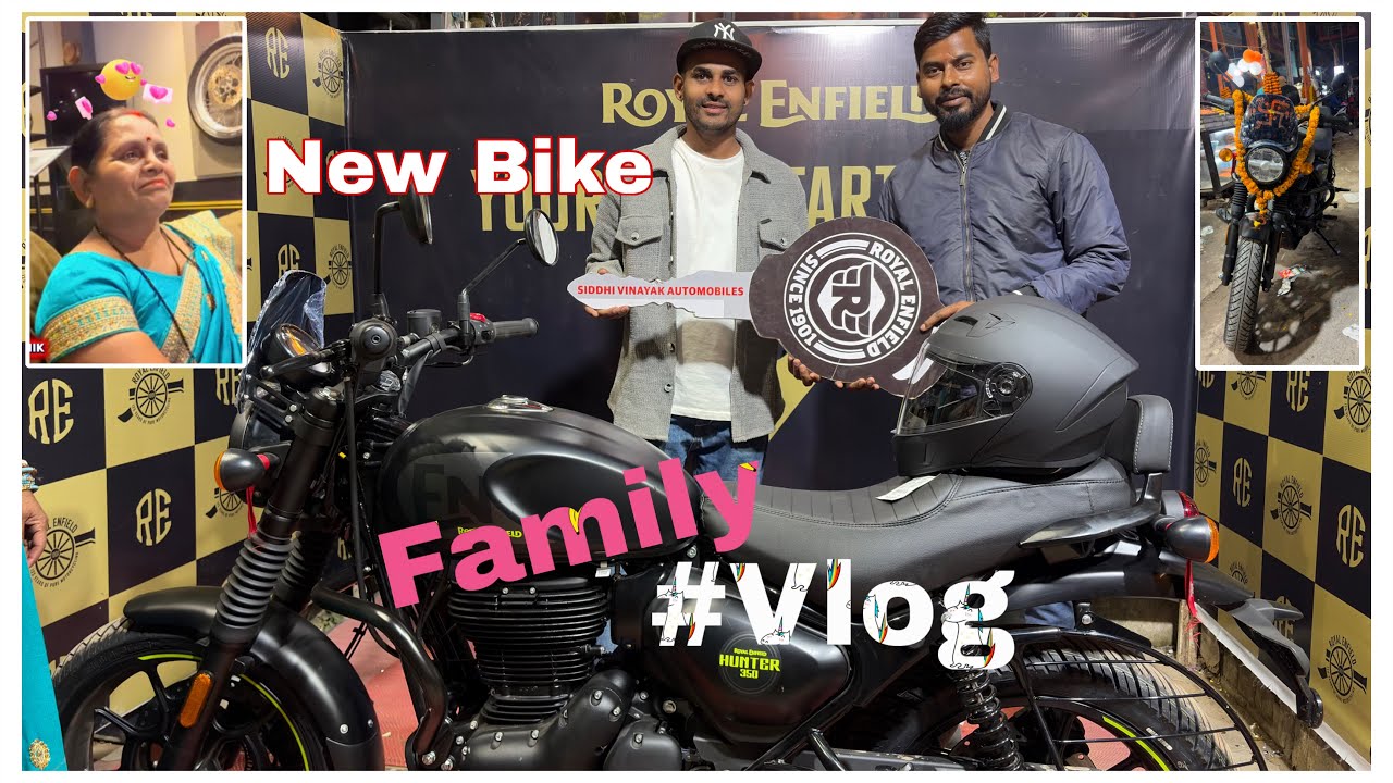 New Bike🏍️ ##newbike #hunter350 #ride #familyvlog #pankajkashik 