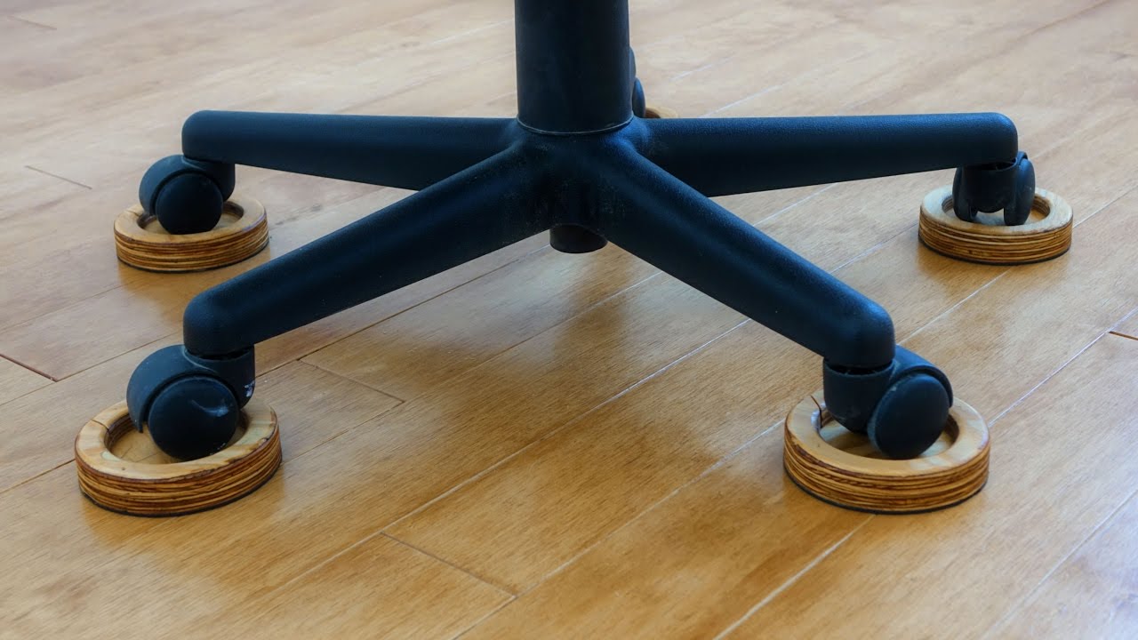 Save Your Wood Floor From The EVIL Office Chair With These DIY Caster Coasters!