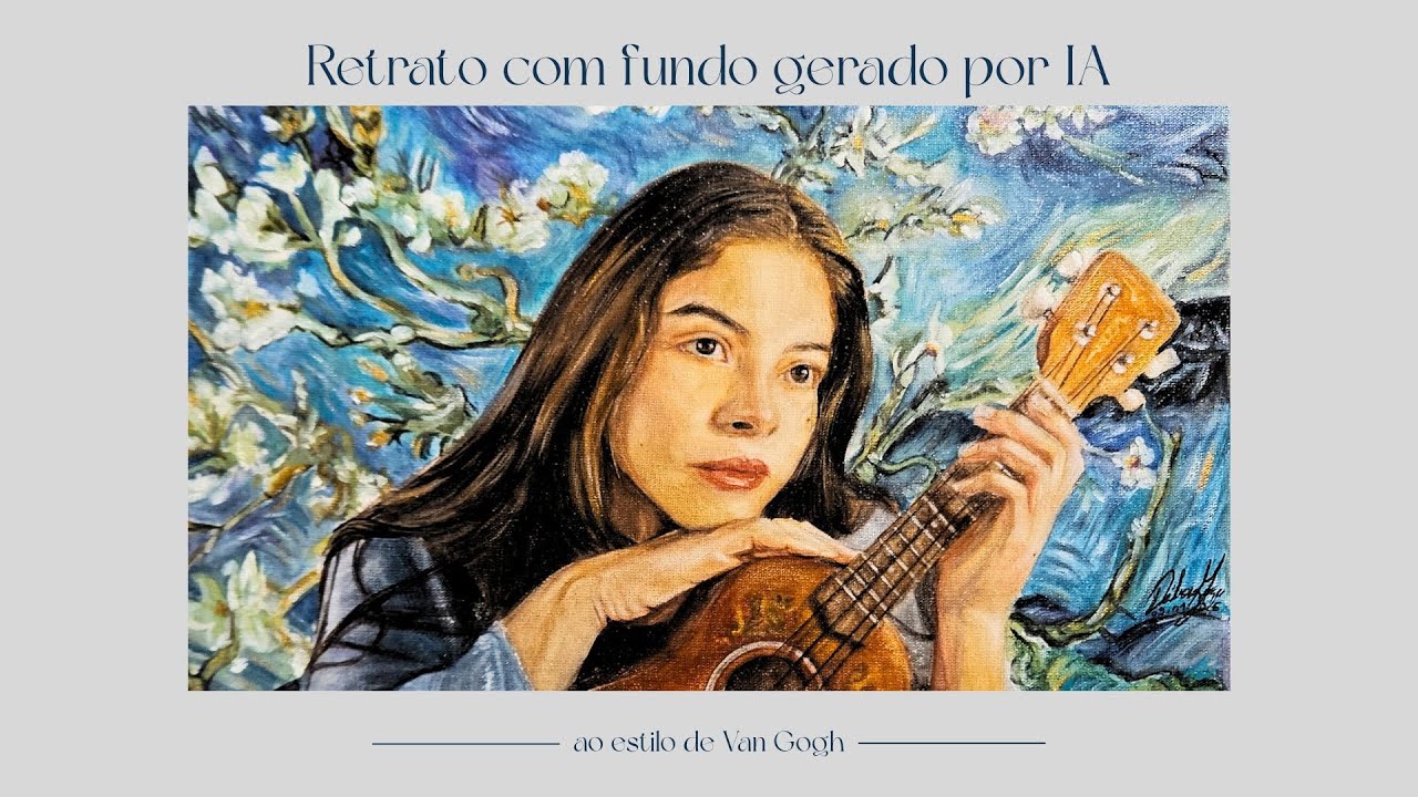 Pintando um retrato único com fundo do Van Gogh com ajuda de Inteligência Artificial 🎨🌸✨