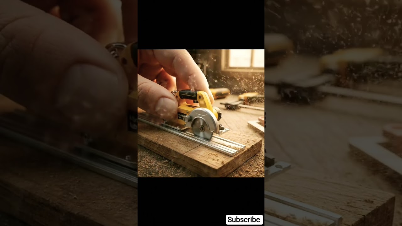 Mini Track Saw Cutting Perfect Line 😱 Tiny But Powerful! #Shorts#MiniTools#TrackSaw#MiniatureTools