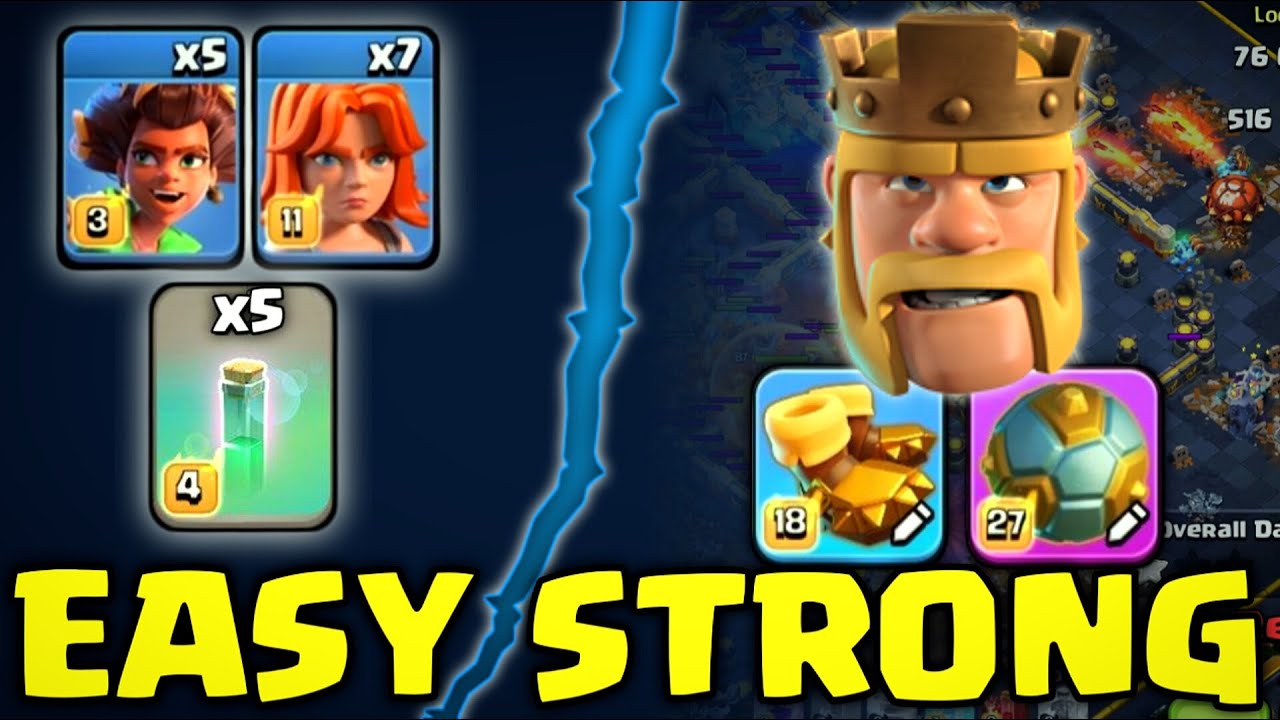 Easy Strong Spam Attack Strategy with Root Rider, Valkyrie, Overgrowth spell [clash of clans]