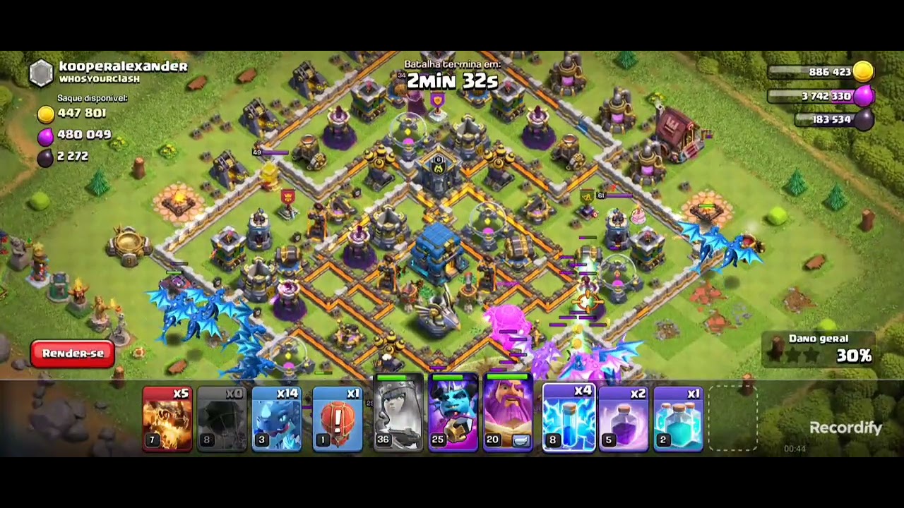 NINGUÉM ESPERAVA POR ISSO 😱 30 DRAGÕES ELÉTRICOS NO CLASH OF CLANS!
