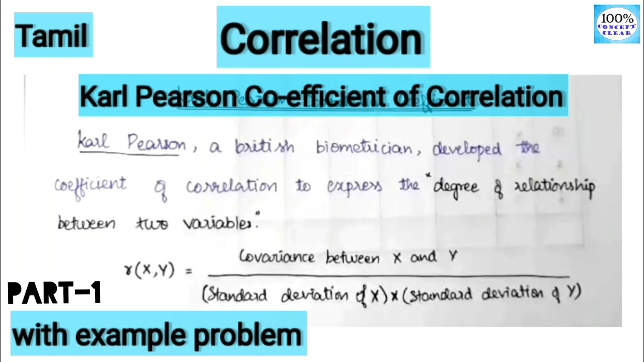 (Part 1) Karl Pearson's Co-efficient of Correlation - Formula|Quantitative Research|Statistics|Tamil