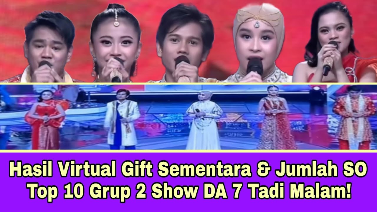 Temporary Virtual Gift Results & Number of SO Top 10 Group 2 Show DA7 Last Night!!