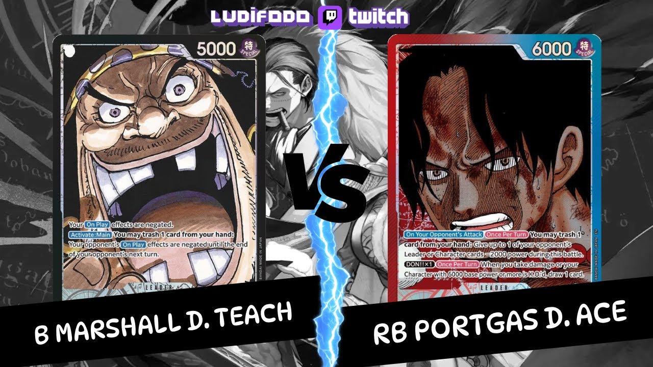 OP14-EB04: Ranked Sim B Marshall D. Teach VS RB Portgas D. Ace - One Piece TCG Card Game