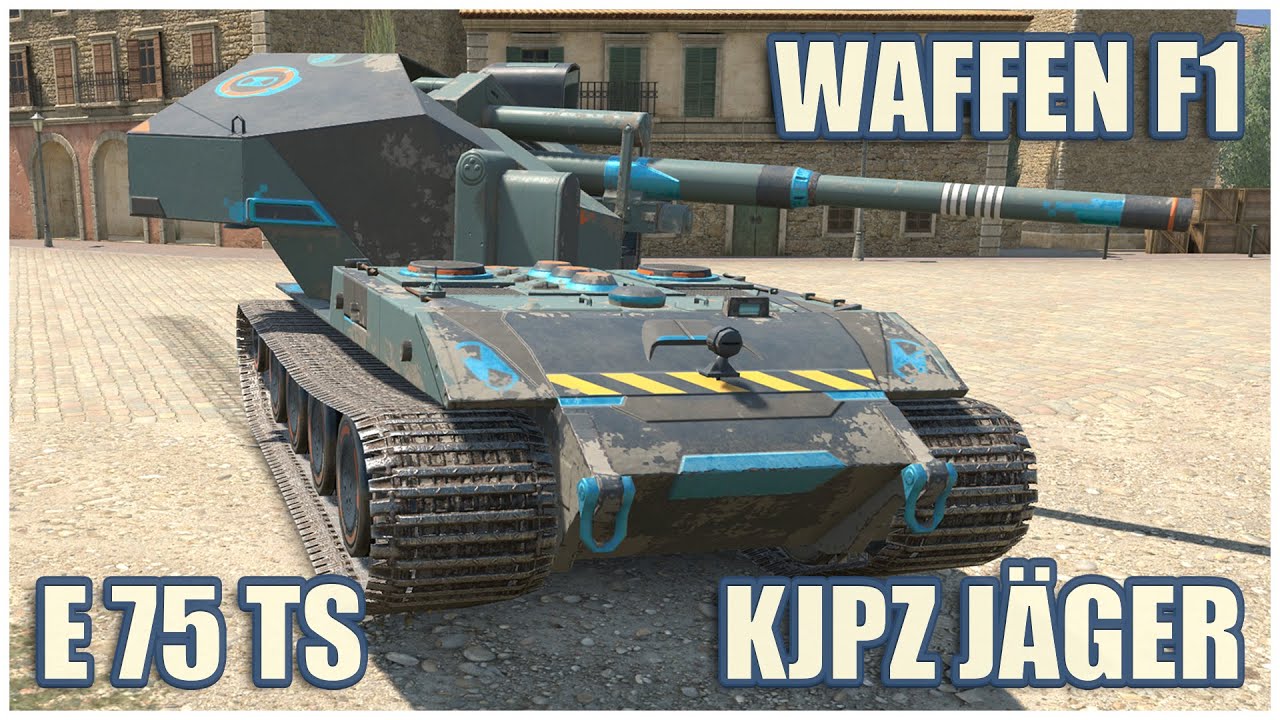 Waffen F1.0 & KJPZ TIII Jäger & E 75 TS • WoT Blitz Gameplay