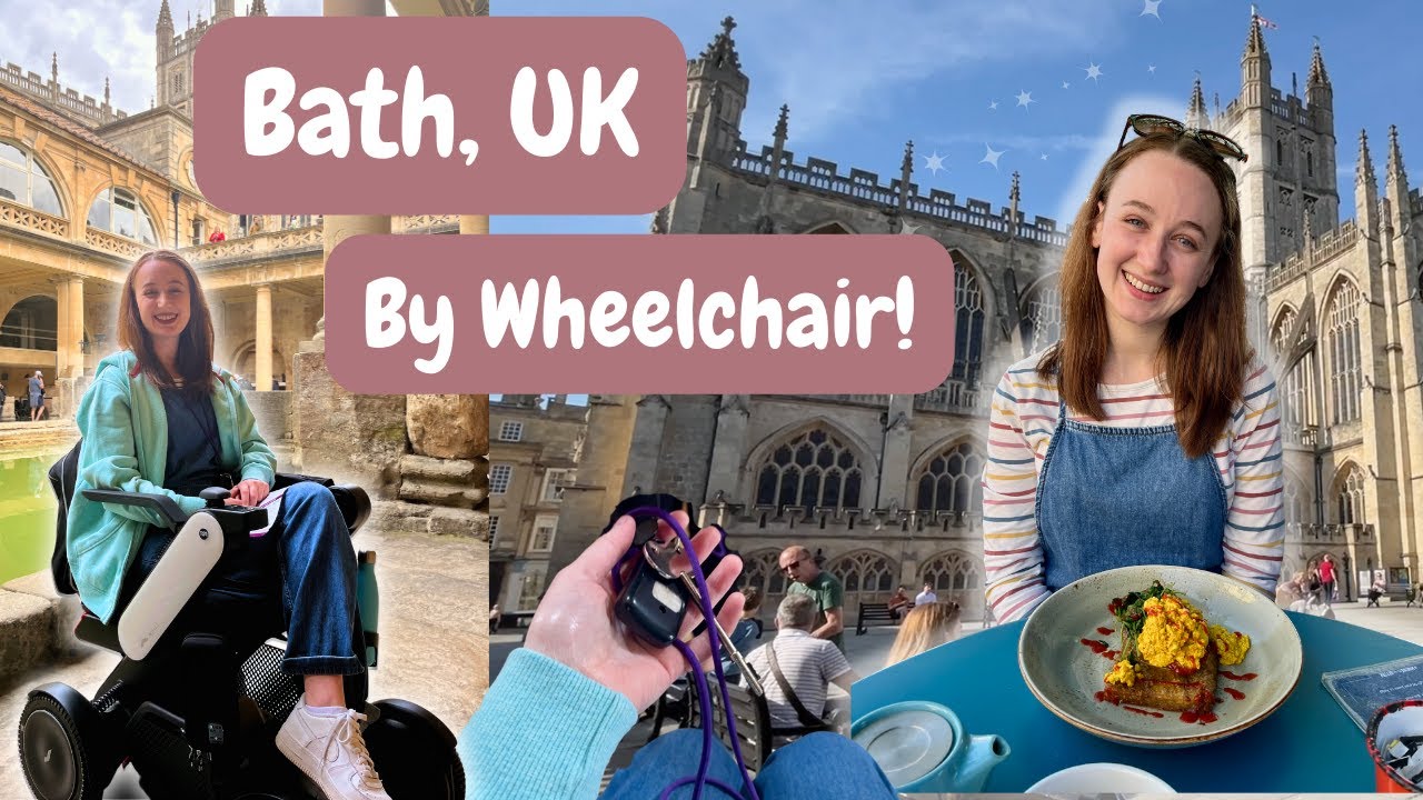 BATH BY WHEELCHAIR! Roman Baths, TOOTbus Tour, Bath Pizza Co, Thermae Spa Rooftop Pool, and more!